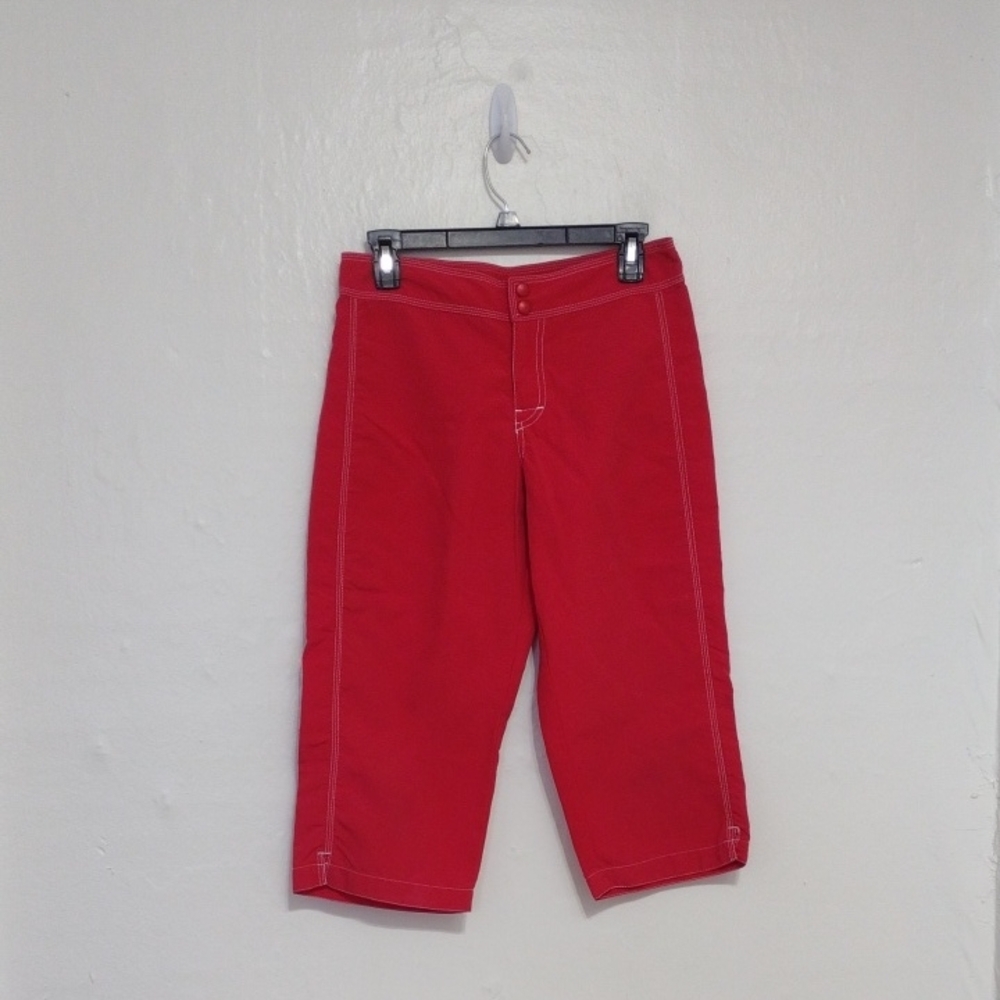 L.L. Bean Red Capris with Contrast Stitching